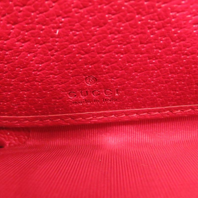 Gucci Tricolor Print Zip Around Wallet 524790 Canvas Leather Red Long Wallet