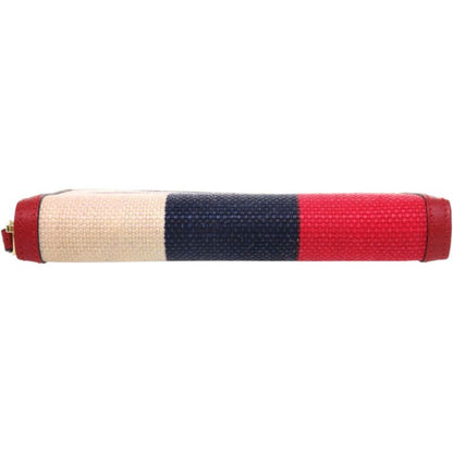 Gucci Tricolor Print Zip Around Wallet 524790 Canvas Leather Red Long Wallet