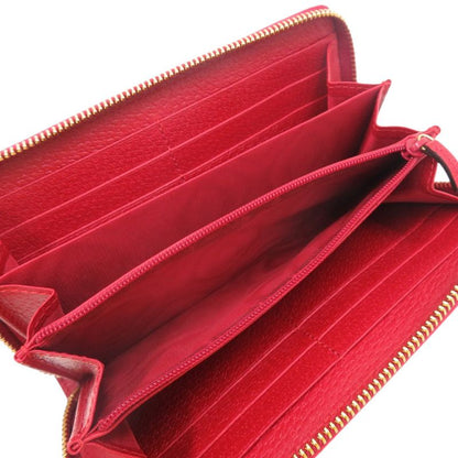 Gucci Tricolor Print Zip Around Wallet 524790 Canvas Leather Red Long Wallet