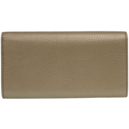 Gucci Round Zipper Soho Interlocking G 282414 Leather Chien Pan Gold Long