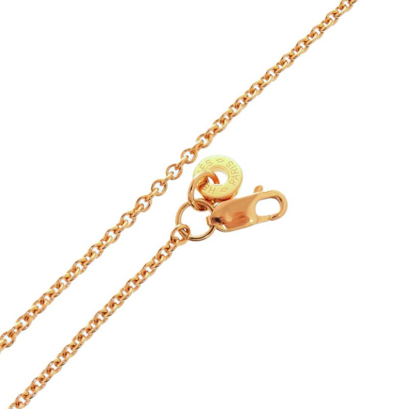 Hermes Col H GP Swift Mauve Pale Gold Hardware Necklace 0834hermes