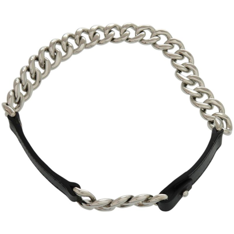 Hermes Necklace Box Chain Vauvalenier Metal Black □Q Engraved Choker 0929 Hermes