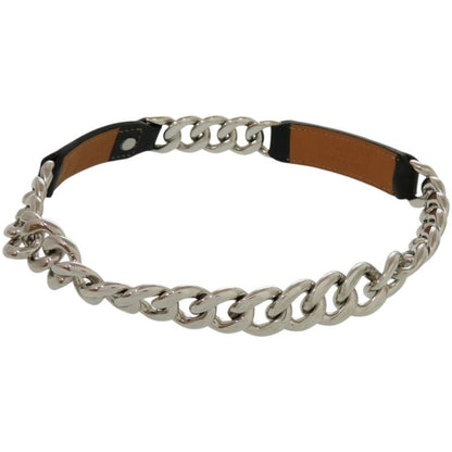 Hermes Necklace Box Chain Vauvalenier Metal Black □Q Engraved Choker 0929 Hermes