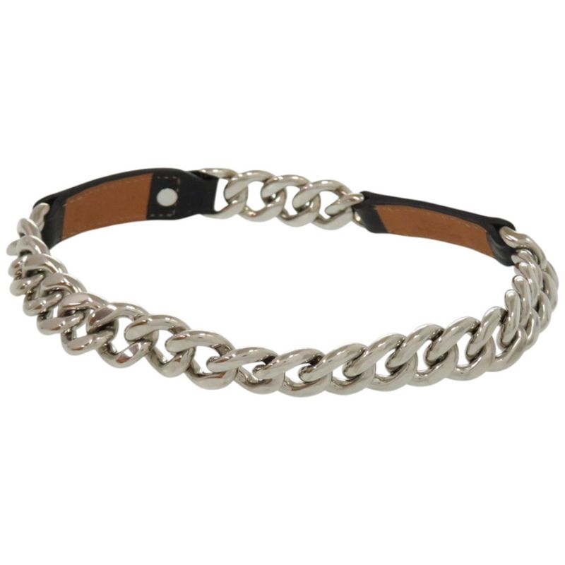 Hermes Necklace Box Chain Vauvalenier Metal Black □Q Engraved Black Choker 0930