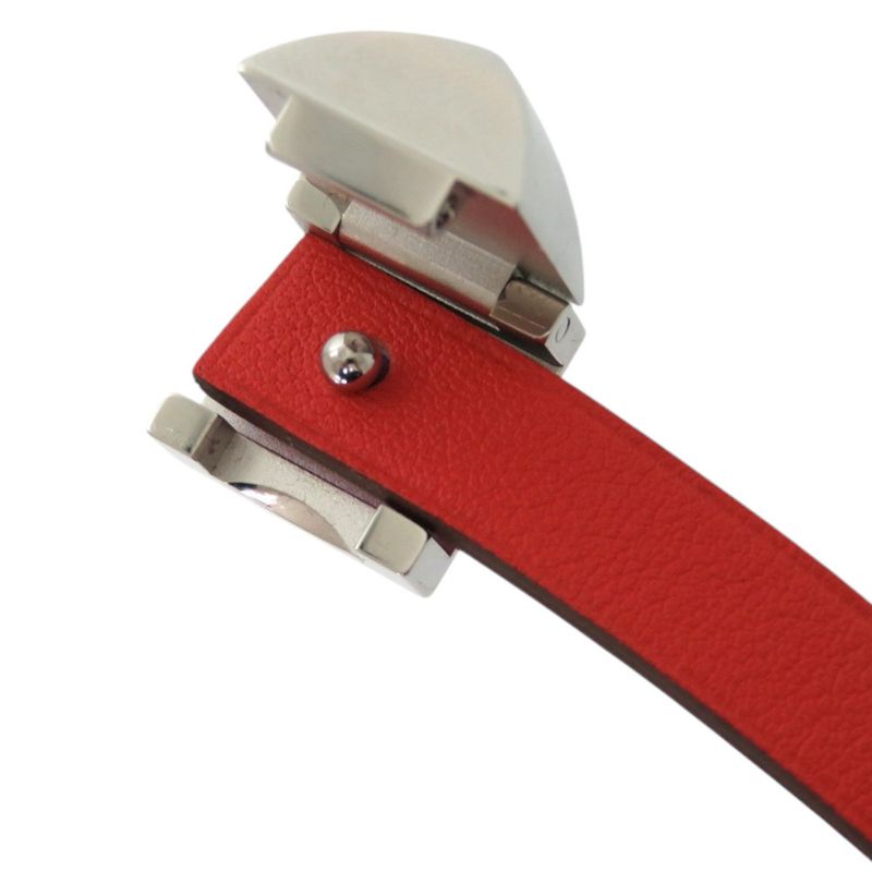 Hermes Dubretour Infini Medor Leather Metal Orange Purple Bicolor Bracelet 0160