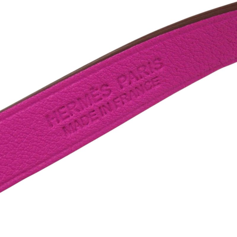 Hermes Dubretour Infini Medor Leather Metal Orange Purple Bicolor Bracelet 0160