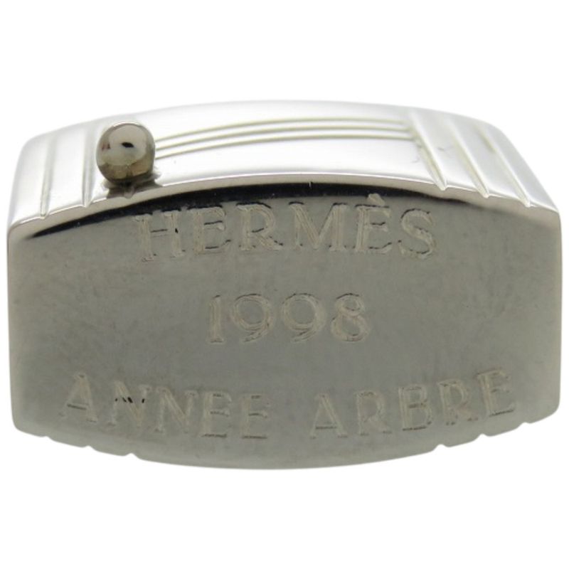 Hermes Pendant Top Annee Arbre 1998 Sap Cadenas Metal Silver Key Holder 0105
