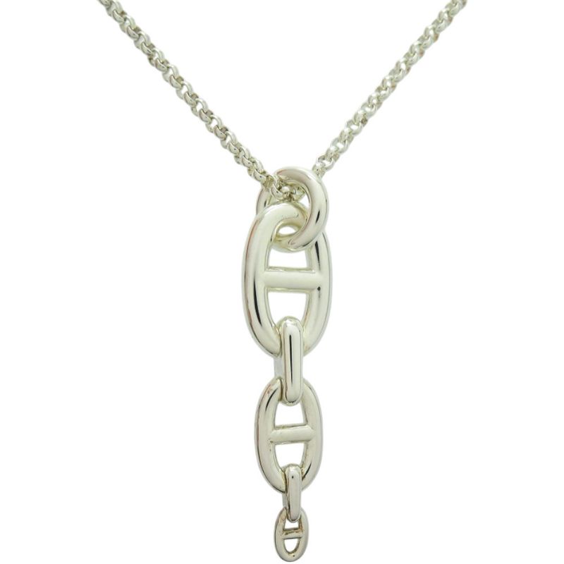 Hermes Chaine D'ancre Ancienne 22ag183617 925 Silver Necklace 1191 Hermes