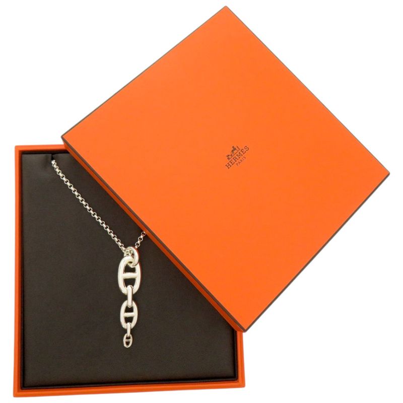 Hermes Chaine D'ancre Ancienne 22ag183617 925 Silver Necklace 1191 Hermes