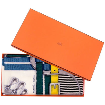 Hermes Carre Geant Carre 140 MORS A Jouets Horsebit Cashmere Silk Black Scarf