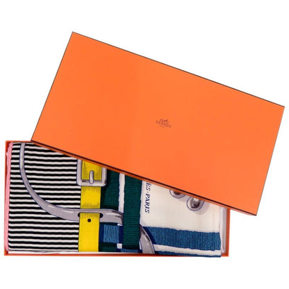 Hermes Carre Geant Carre 140 MORS A Jouets Horsebit Cashmere Silk Black Scarf