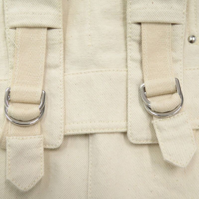 Hermes Cotton White Silver Hardware Salopette White 1275 Hermes