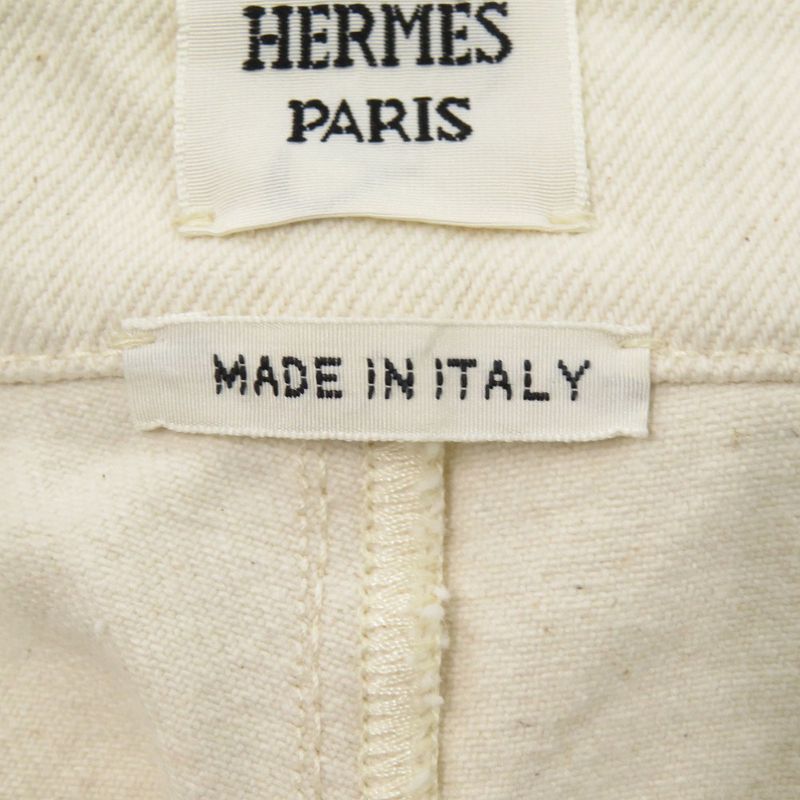 Hermes Cotton White Silver Hardware Salopette White 1275 Hermes