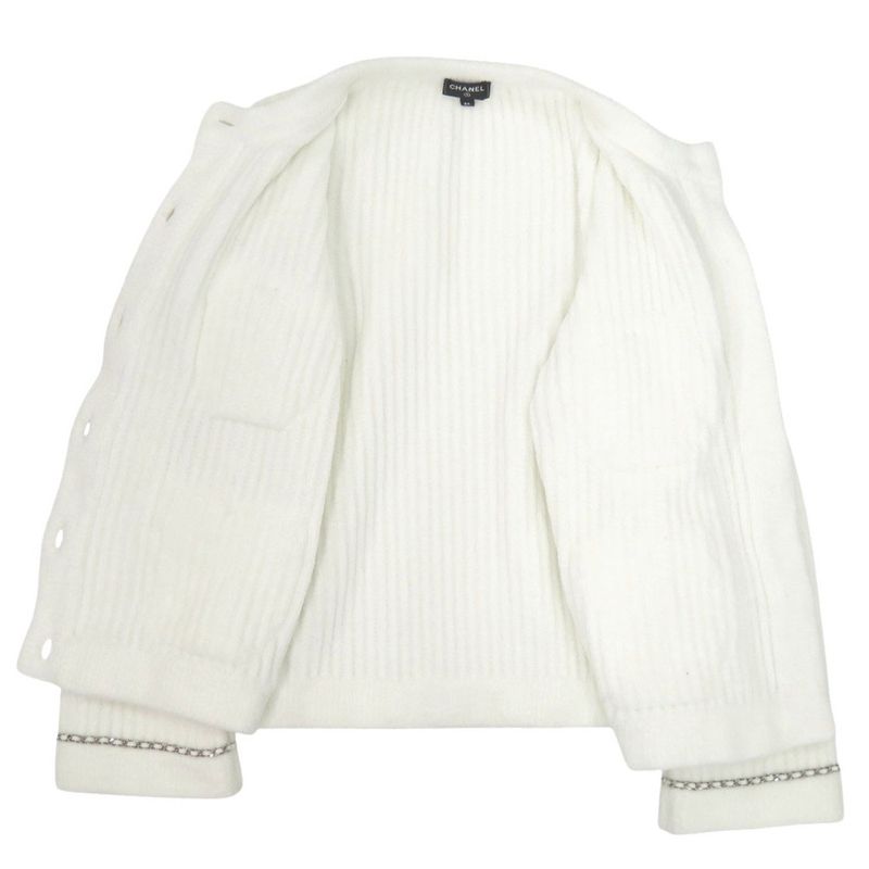 Chanel Lion Button P73520k10560 Nylon White Jacket Outerwear White 1396 Chanel