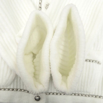 Chanel Lion Button P73520k10560 Nylon White Jacket Outerwear White 1396 Chanel