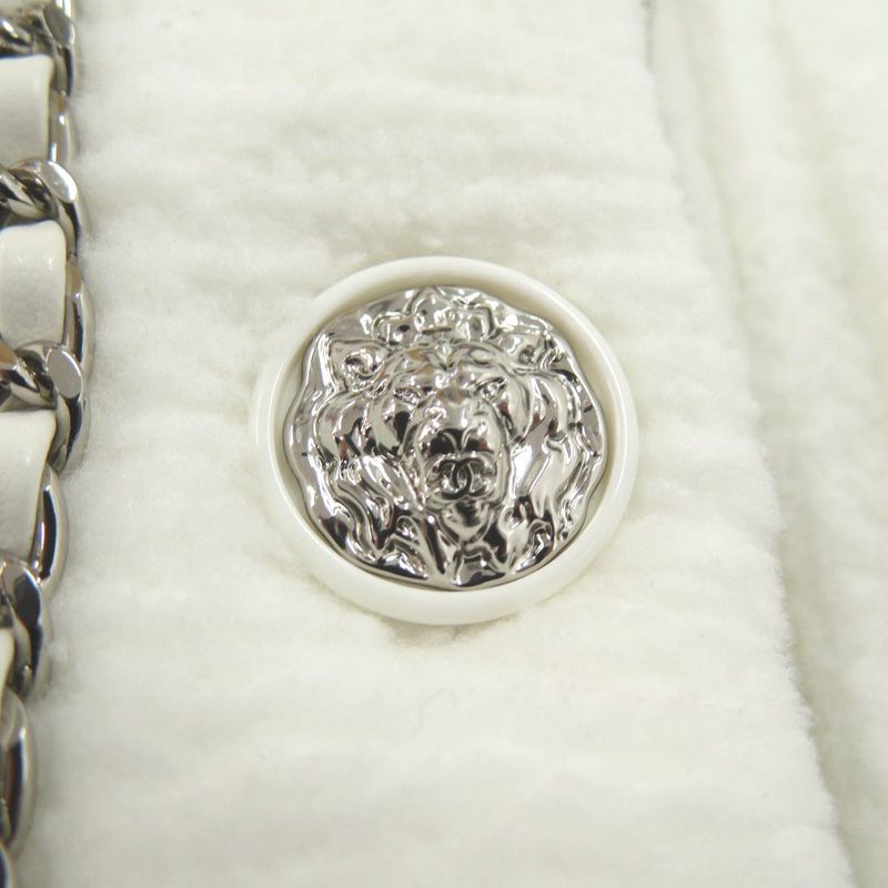 Chanel Lion Button P73520k10560 Nylon White Jacket Outerwear White 1396 Chanel