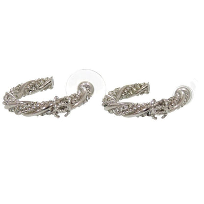 Chanel Hoop Earrings Coco Mark Metal Silver Earrings 0757 Chanel