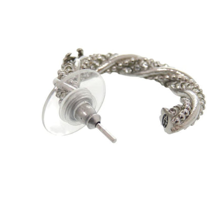 Chanel Hoop Earrings Coco Mark Metal Silver Earrings 0757 Chanel