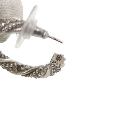 Chanel Hoop Earrings Coco Mark Metal Silver Earrings 0757 Chanel