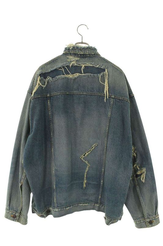 Balenciaga 727840 Tnw01 Destroyed Denim Jacket Men's 1
