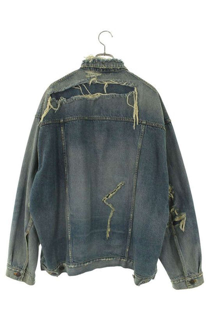 Balenciaga 727840 Tnw01 Destroyed Denim Jacket Men's 1