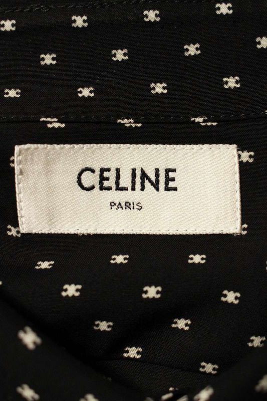 Celine 2c813313v Trinh Onf All Over Rayon Long Sleeve Shirt Men 39