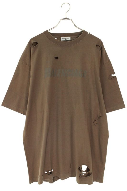 Balenciaga 651795 Tkvb8 Destroyed Logo Print T-shirt Men's S