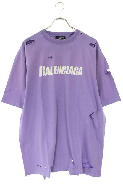 Balenciaga 651795 Tkvb8 Destroyed Logo Print T-shirt Men's XXS