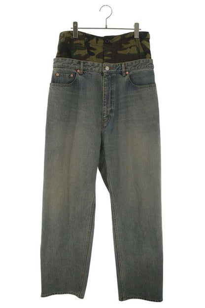 Balenciaga 661609 Tjw57 Hybrid Cargo Pants Layered Denim Pants Men's S