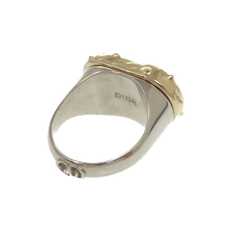 Christian Dior CD Floral Ring Metal Gold Silver Accessories 2327 Christian Dior