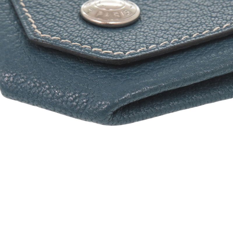 Hermes Le Vencatre Chèvre Silver Hardware Stamped □H (2004) Coin Case Blue 1208