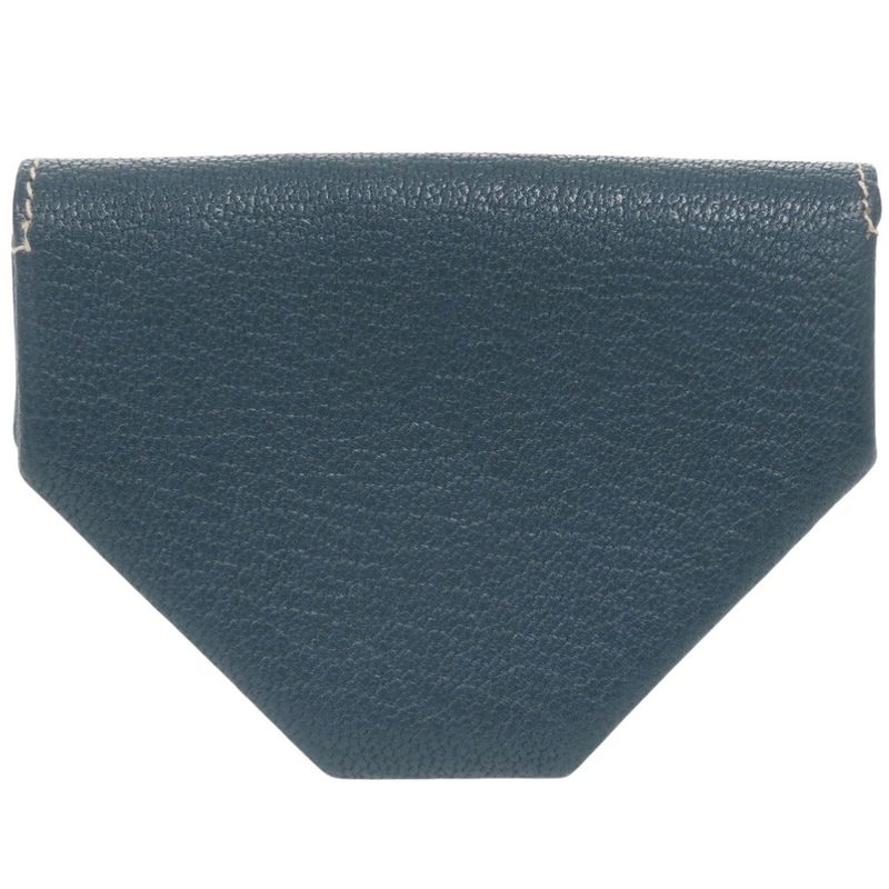 Hermes Le Vencatre Chèvre Silver Hardware Stamped □H (2004) Coin Case Blue 1208