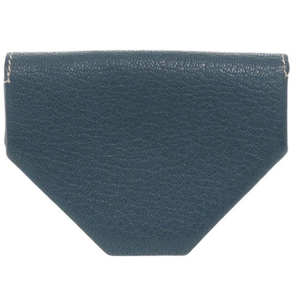 Hermes Le Vencatre Chèvre Silver Hardware Stamped □H (2004) Coin Case Blue 1208