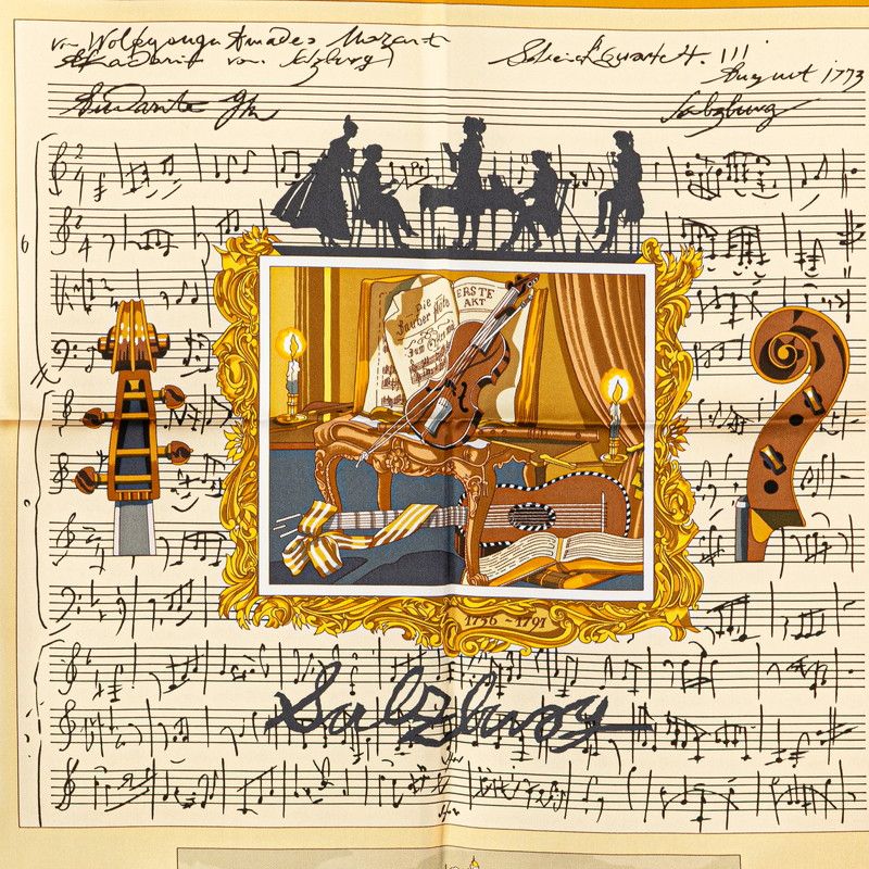 Hermes Carré 90 In Salzburg At Salzburg Yellow Multicolor Silk Ladies Hermes