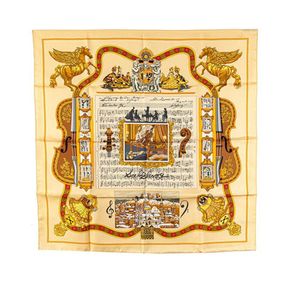 Hermes Carré 90 In Salzburg At Salzburg Yellow Multicolor Silk Ladies Hermes