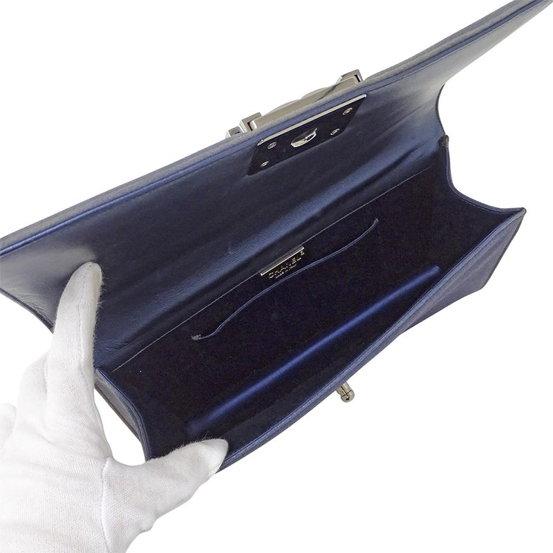 Chanel Bag Boy Chanel Ladies Brand Clutch Bag Second Bag Sequined Navy Silver