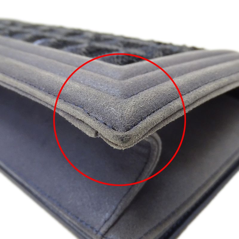 Chanel Bag Boy Chanel Ladies Brand Clutch Bag Second Bag Sequined Navy Silver