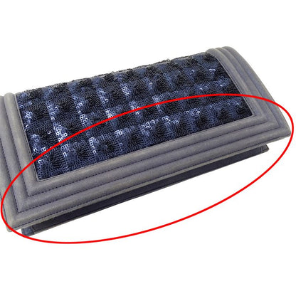 Chanel Bag Boy Chanel Ladies Brand Clutch Bag Second Bag Sequined Navy Silver