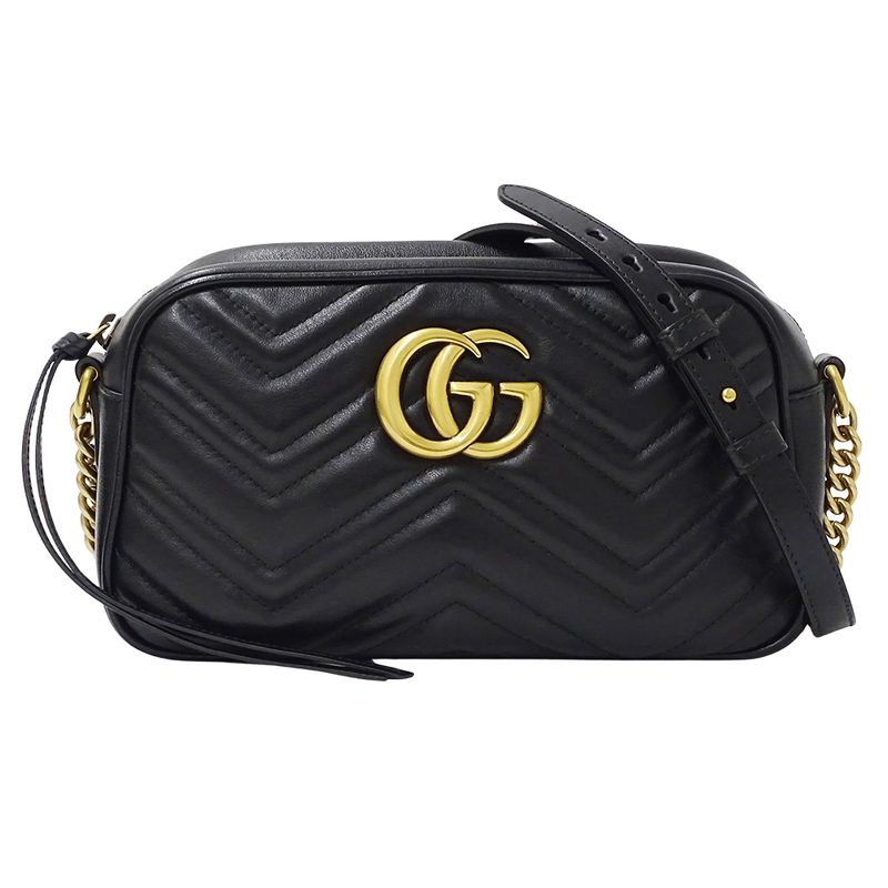 Gucci Bag Women's Brand Shoulder Bag GG Marmont Leather Black 447632 Quilted