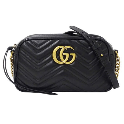 Gucci Bag Women's Brand Shoulder Bag GG Marmont Leather Black 447632 Quilted
