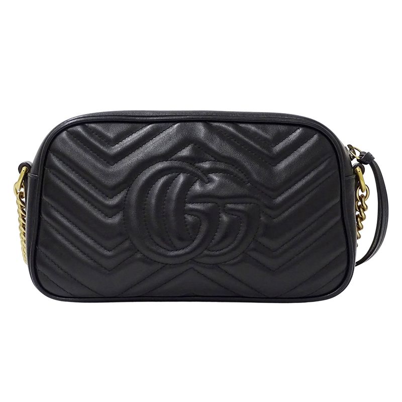 Gucci Bag Women's Brand Shoulder Bag GG Marmont Leather Black 447632 Quilted