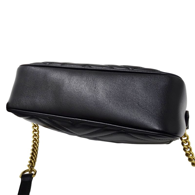 Gucci Bag Women's Brand Shoulder Bag GG Marmont Leather Black 447632 Quilted
