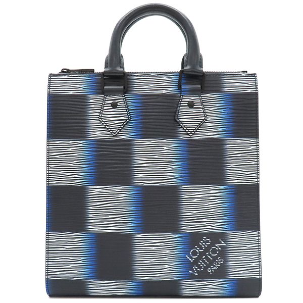 Louis Vuitton 2way Bag Sac Plastic Cross Leather Damierash Blue Gradient Black