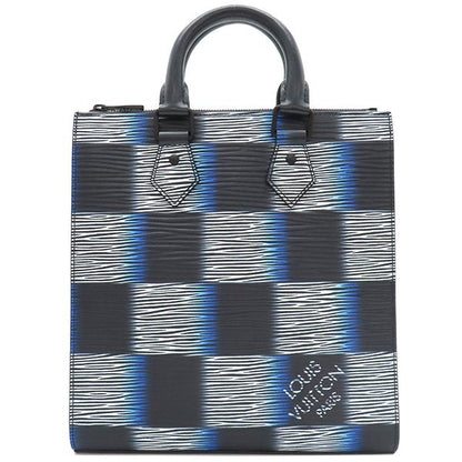 Louis Vuitton 2way Bag Sac Plastic Cross Leather Damierash Blue Gradient Black