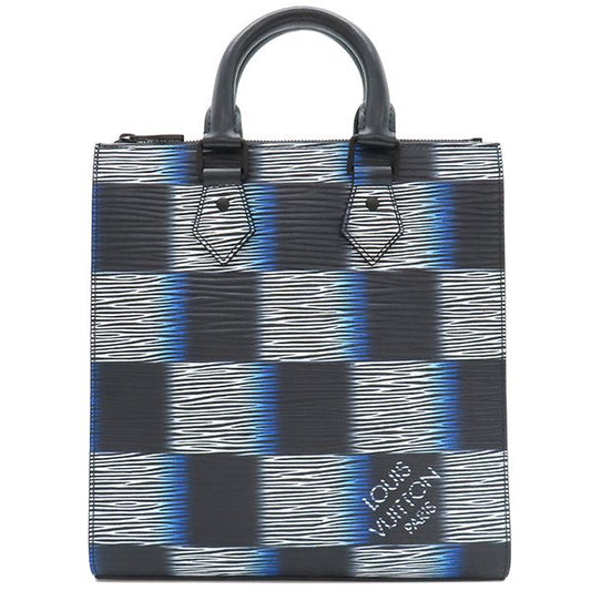 Louis Vuitton 2way Bag Sac Plastic Cross Leather Damierash Blue Gradient Black