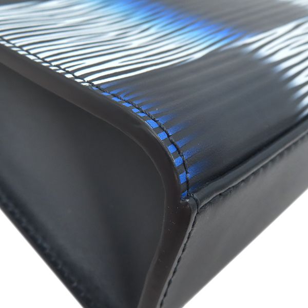 Louis Vuitton 2way Bag Sac Plastic Cross Leather Damierash Blue Gradient Black