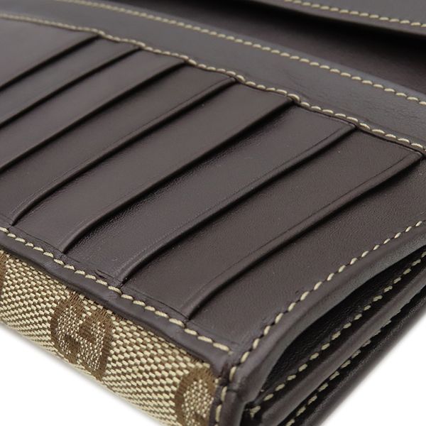 Gucci Long Wallet Lovely Heart GG Canvas Beige and Ebony Gold Hardware Brown