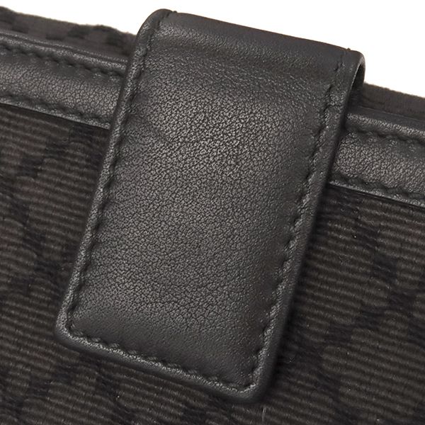 Gucci Long Wallet Diamante Fabric Leather Wool Black and Brown Gold Hardware