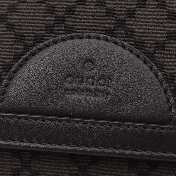 Gucci Long Wallet Diamante Fabric Leather Wool Black and Brown Gold Hardware