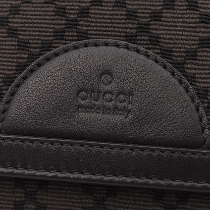 Gucci Long Wallet Diamante Fabric Leather Wool Black and Brown Gold Hardware